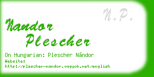 nandor plescher business card